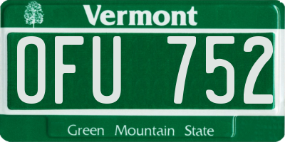 VT license plate OFU752