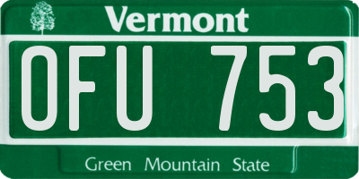 VT license plate OFU753