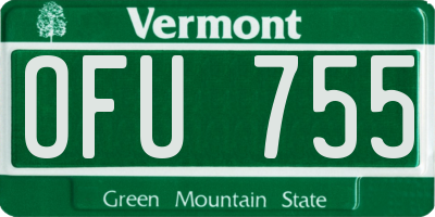 VT license plate OFU755