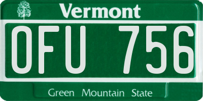 VT license plate OFU756