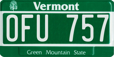 VT license plate OFU757