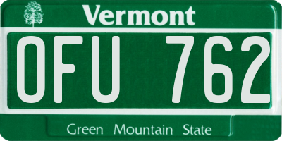 VT license plate OFU762