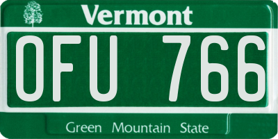 VT license plate OFU766