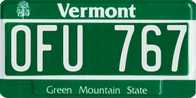 VT license plate OFU767