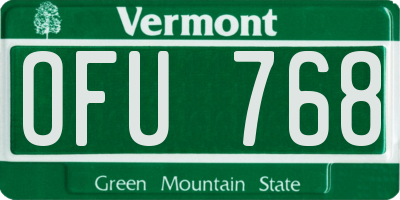 VT license plate OFU768