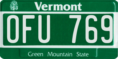 VT license plate OFU769