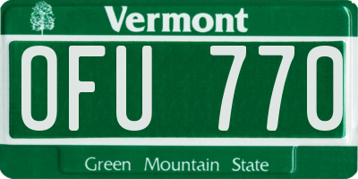 VT license plate OFU770