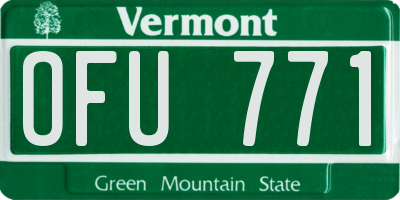 VT license plate OFU771