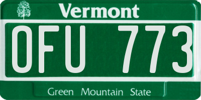 VT license plate OFU773