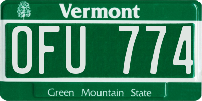 VT license plate OFU774