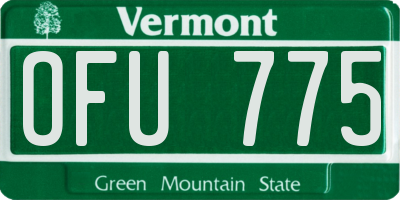 VT license plate OFU775