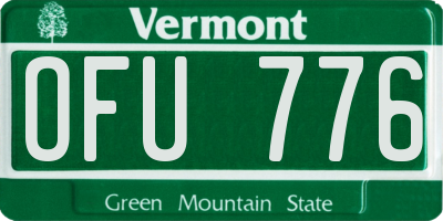 VT license plate OFU776