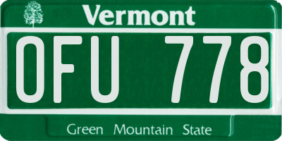 VT license plate OFU778