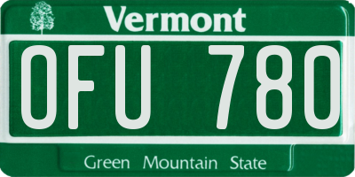 VT license plate OFU780