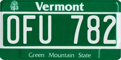 VT license plate OFU782