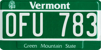 VT license plate OFU783