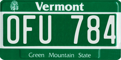 VT license plate OFU784