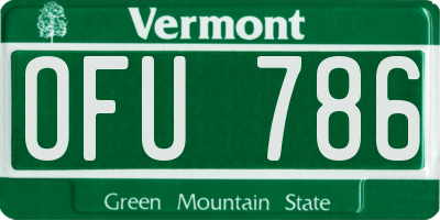 VT license plate OFU786