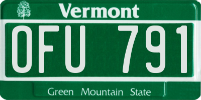 VT license plate OFU791