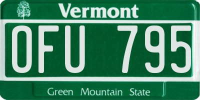 VT license plate OFU795