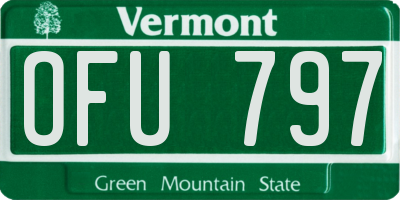 VT license plate OFU797