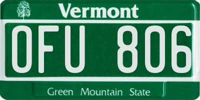 VT license plate OFU806