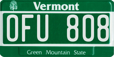 VT license plate OFU808