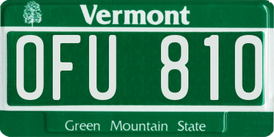 VT license plate OFU810
