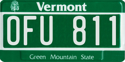 VT license plate OFU811