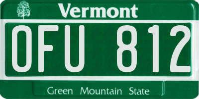 VT license plate OFU812