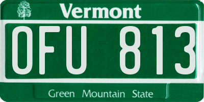 VT license plate OFU813
