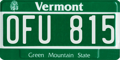 VT license plate OFU815