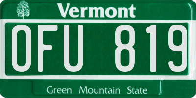 VT license plate OFU819