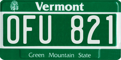VT license plate OFU821