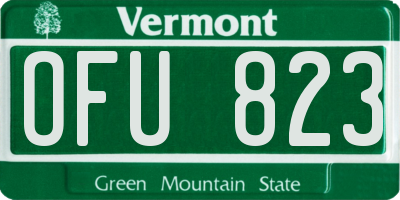 VT license plate OFU823