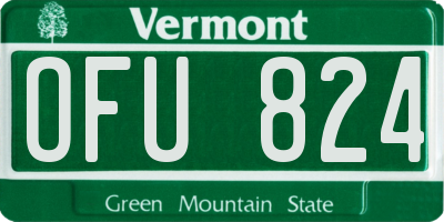 VT license plate OFU824