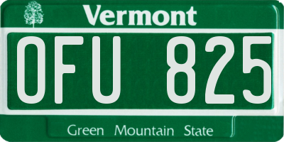 VT license plate OFU825