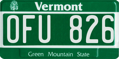VT license plate OFU826
