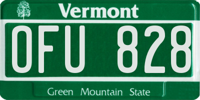 VT license plate OFU828