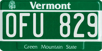 VT license plate OFU829