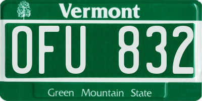 VT license plate OFU832