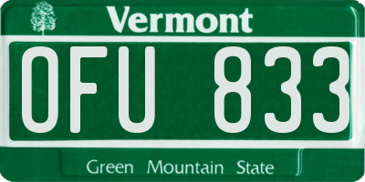 VT license plate OFU833