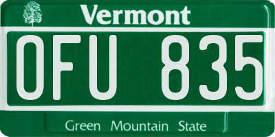 VT license plate OFU835