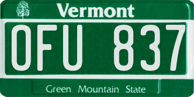 VT license plate OFU837