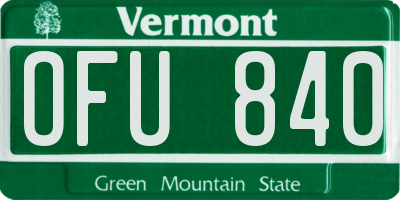 VT license plate OFU840