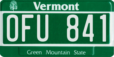 VT license plate OFU841
