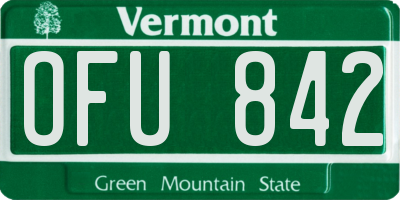 VT license plate OFU842