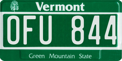 VT license plate OFU844