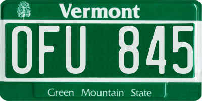 VT license plate OFU845