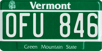 VT license plate OFU846